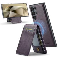 FIERRE SHANN - FIERRE SHANN 025 Fodral för Samsung Galaxy S24 Ultra - Läder+TPU - Lila