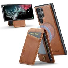FIERRE SHANN - FIERRE SHANN 025 Fodral för Samsung Galaxy S25 Ultra - Äkta läder - Brun