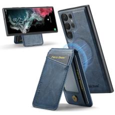 FIERRE SHANN - FIERRE SHANN 025 Fodral för Samsung Galaxy S25 Ultra - Läder + TPU - Blå