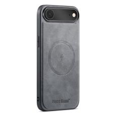 FIERRE SHANN - FIERRE SHANN 027 för iPhone Air Fodral Äkta läder - Grå