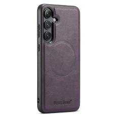 FIERRE SHANN - FIERRE SHANN 027 Fodral för Samsung Galaxy S24 FE - Läder - Lila