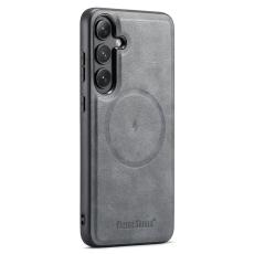 FIERRE SHANN - FIERRE SHANN 027 Fodral för Samsung Galaxy S25 - Äkta läder - Grå