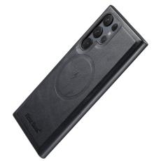 FIERRE SHANN - FIERRE SHANN 027 Fodral för Samsung Galaxy S25 Ultra - Äkta läder - Svart