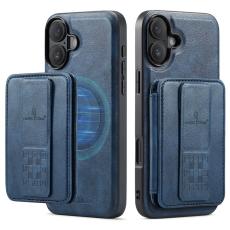 FIERRE SHANN - FIERRE SHANN 028 för iPhone 17 Fodral Äkta läder - Blå