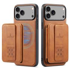 FIERRE SHANN - FIERRE SHANN 028 för iPhone 17 Pro Max Fodral Äkta läder - Brun