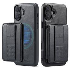 FIERRE SHANN - FIERRE SHANN 028 iPhone 16 Plus Fodral Äkta läder - Svart