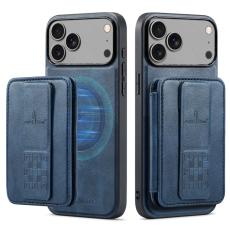 FIERRE SHANN - FIERRE SHANN 028 iPhone 17 Pro Fodral Äkta läder - Blå