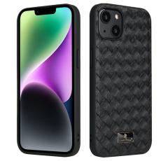 FIERRE SHANN - FIERRE SHANN för iPhone 14 Plus Fodral PU Läder - Woven Pattern