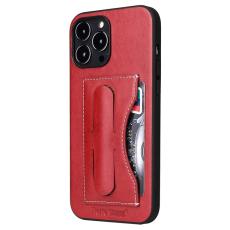 FIERRE SHANN - FIERRE SHANN för iPhone 15 Pro Max Fodral PU Läder - Röd