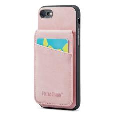 FIERRE SHANN - FIERRE SHANN för iPhone 7/8/SE (2020/2022) Fodral - PU Läder - Rosa