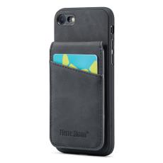 FIERRE SHANN - FIERRE SHANN för iPhone 7/8/SE (2020/2022) Fodral PU Läder - Svart