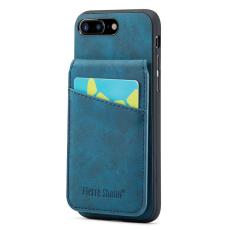 FIERRE SHANN - FIERRE SHANN för iPhone 7 Plus/8 Plus Fodral PU Läder - Blå