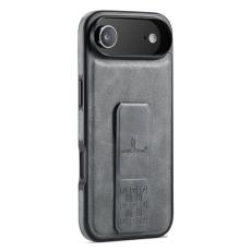 FIERRE SHANN - FIERRE SHANN för iPhone Air Fodral Kickstand Äkta läder - Grå