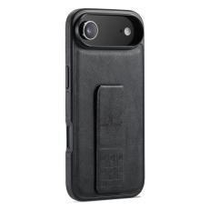 FIERRE SHANN - FIERRE SHANN för iPhone Air Fodral Kickstand Äkta läder - Svart