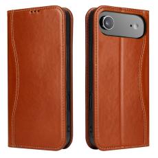 FIERRE SHANN - FIERRE SHANN för iPhone Air Fodral Wallet Äkta läder - Brun