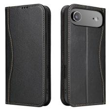 FIERRE SHANN - FIERRE SHANN för iPhone Air Fodral Wallet Äkta läder - Svart