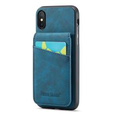 FIERRE SHANN - FIERRE SHANN för iPhone X / XS 5.8 tum Fodral - PU Läder - Blå