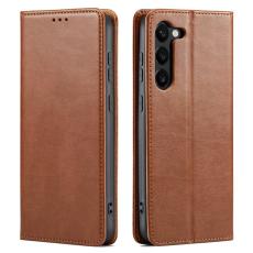 FIERRE SHANN - FIERRE SHANN för Samsung Galaxy S23 Fodral Äkta läder - Brun