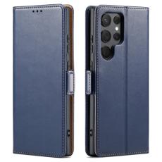 FIERRE SHANN - FIERRE SHANN för Samsung Galaxy S23 Ultra Fodral PU Läder - Blå