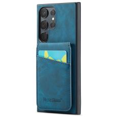 FIERRE SHANN - FIERRE SHANN för Samsung Galaxy S24 Ultra Fodral Äkta läder - Blå