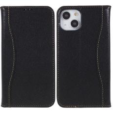 FIERRE SHANN - FIERRE SHANN Fodral för iPhone 14 Plus - Äkta läder - Svart