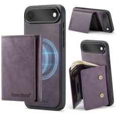 FIERRE SHANN - FIERRE SHANN FS030 iPhone Air Fodral Äkta läder - Lila