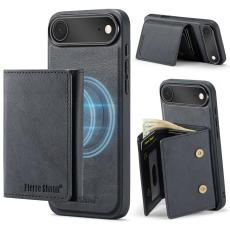 FIERRE SHANN - FIERRE SHANN FS030 iPhone Air Fodral Äkta läder - Svart