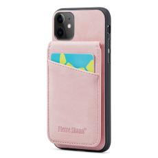 FIERRE SHANN - FIERRE SHANN iPhone 11 Kickstand Fodral Äkta läder - Pink