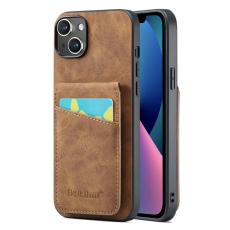 FIERRE SHANN - FIERRE SHANN iPhone 13 Fodral Äkta läder - Brun