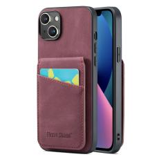 FIERRE SHANN - FIERRE SHANN iPhone 13 Fodral RFID Blocking Konstläder - Röd