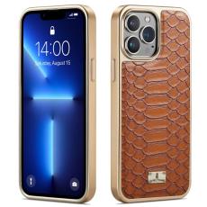 FIERRE SHANN - FIERRE SHANN iPhone 13 Pro Max Skal Äkta läder - Brun