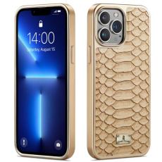 FIERRE SHANN - FIERRE SHANN iPhone 13 Pro Max Skal Äkta läder - Gul