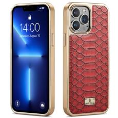 FIERRE SHANN - FIERRE SHANN iPhone 13 Pro Max Skal Äkta läder - Röd