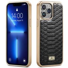 FIERRE SHANN - FIERRE SHANN iPhone 13 Pro Max Skal Äkta läder - Svart