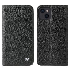 FIERRE SHANN - FIERRE SHANN iPhone 13 Skal Äkta läder - Svart