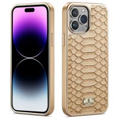 FIERRE SHANN - FIERRE SHANN iPhone 14 Pro Max Fodral Äkta läder - Gul