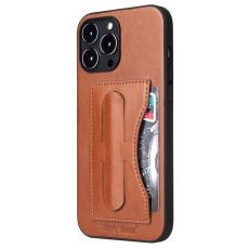 FIERRE SHANN - FIERRE SHANN iPhone 15 Pro Max Fodral PU Läder - Brun