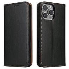 FIERRE SHANN - FIERRE SHANN iPhone 16 Pro Fodral PU Läder - Svart