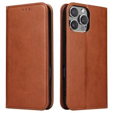 FIERRE SHANN - FIERRE SHANN iPhone 16 Pro Max Fodral PU Läder - Brun