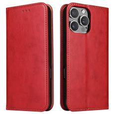 FIERRE SHANN - FIERRE SHANN iPhone 16 Pro Max Fodral PU Läder - Röd