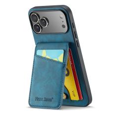 FIERRE SHANN - FIERRE SHANN iPhone 17 Pro Max Fodral Äkta läder - Blå