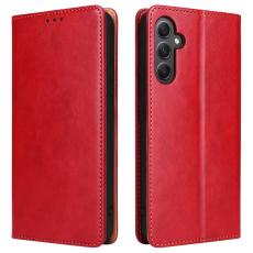 FIERRE SHANN - FIERRE SHANN Samsung Galaxy A34 5G Fodral PU Läder - Röd