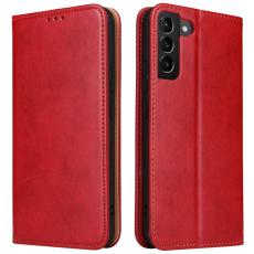 FIERRE SHANN - FIERRE SHANN Samsung Galaxy S22 5G Fodral PU Läder - Röd