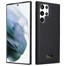 FIERRE SHANN - FIERRE SHANN Samsung Galaxy S22 Ultra Fodral Äkta läder - Elefantgrå