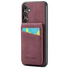 FIERRE SHANN - FIERRE SHANN Samsung Galaxy S24 FE Fodral Äkta läder - Vinröd