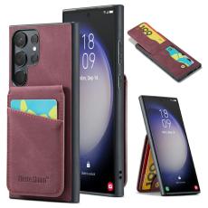 FIERRE SHANN - FIERRE SHANN Samsung Galaxy S25 Ultra Fodral Äkta läder - Vinröd