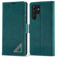 FORWENW - FORWENW F3-Series Samsung Galaxy S22 Ultra Fodral Äkta läder - Cyan