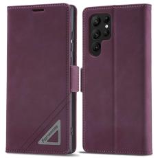 FORWENW - FORWENW F3-Series Samsung Galaxy S22 Ultra Fodral Äkta läder - Vinröd