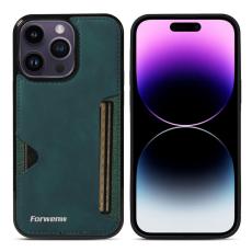 FORWENW - FORWENW F5 Series iPhone 15 Pro Fodral Äkta läder - Grön