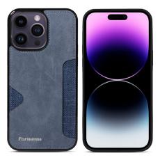 FORWENW - FORWENW F5 Series iPhone 15 Pro Max Fodral Äkta läder - Blå